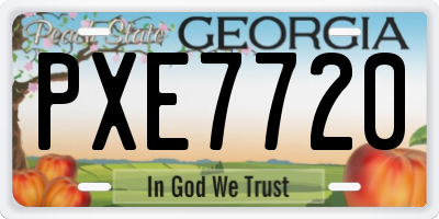 GA license plate PXE7720