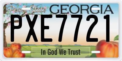 GA license plate PXE7721