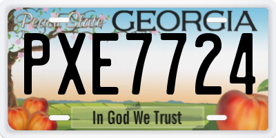 GA license plate PXE7724