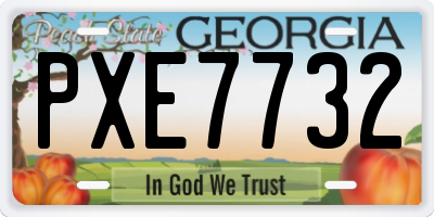 GA license plate PXE7732