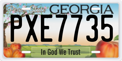 GA license plate PXE7735