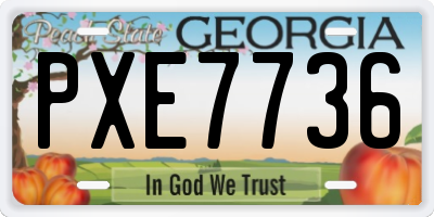 GA license plate PXE7736