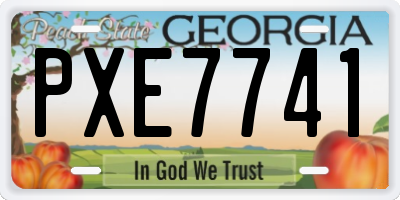 GA license plate PXE7741