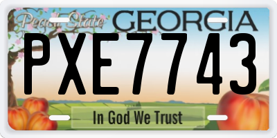 GA license plate PXE7743
