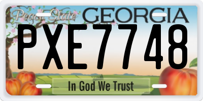GA license plate PXE7748