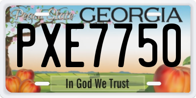 GA license plate PXE7750