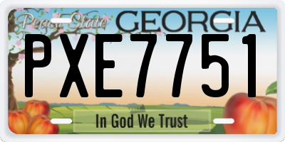 GA license plate PXE7751