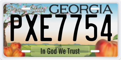 GA license plate PXE7754