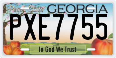GA license plate PXE7755