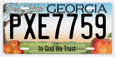 GA license plate PXE7759