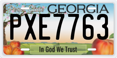 GA license plate PXE7763