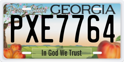 GA license plate PXE7764