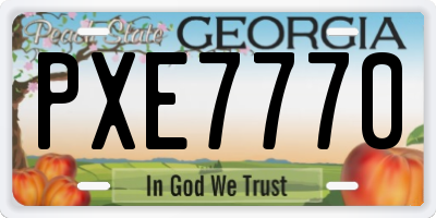 GA license plate PXE7770