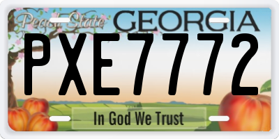 GA license plate PXE7772