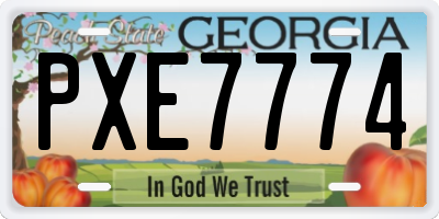 GA license plate PXE7774