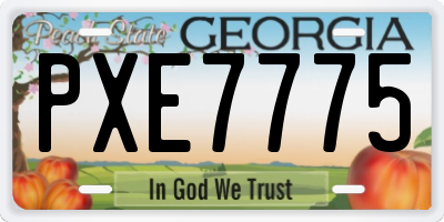 GA license plate PXE7775