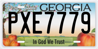 GA license plate PXE7779