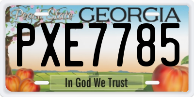 GA license plate PXE7785