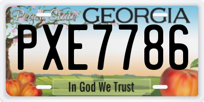 GA license plate PXE7786