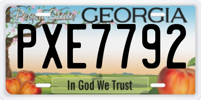 GA license plate PXE7792