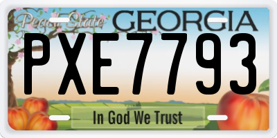 GA license plate PXE7793