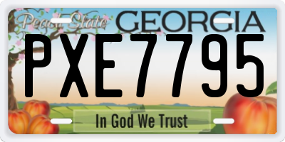 GA license plate PXE7795