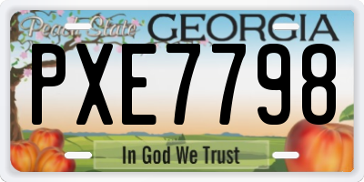 GA license plate PXE7798