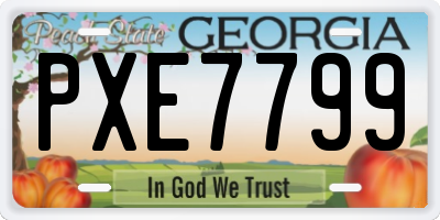 GA license plate PXE7799