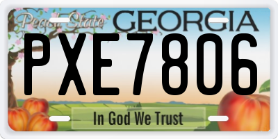 GA license plate PXE7806