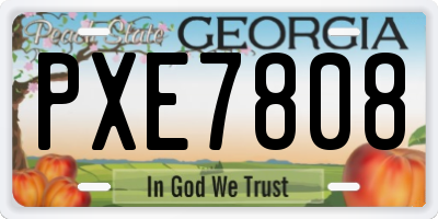 GA license plate PXE7808