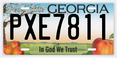 GA license plate PXE7811