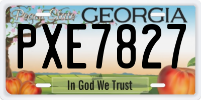GA license plate PXE7827