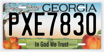 GA license plate PXE7830