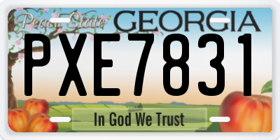 GA license plate PXE7831