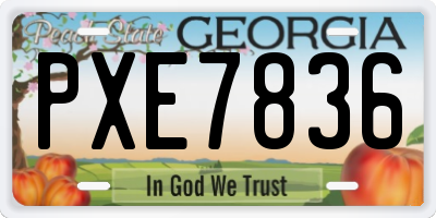 GA license plate PXE7836