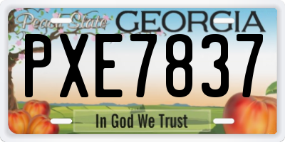 GA license plate PXE7837