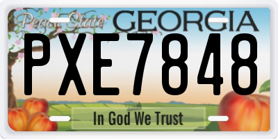 GA license plate PXE7848