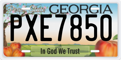 GA license plate PXE7850