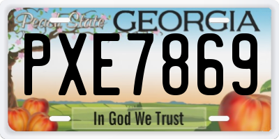 GA license plate PXE7869