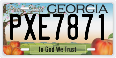 GA license plate PXE7871