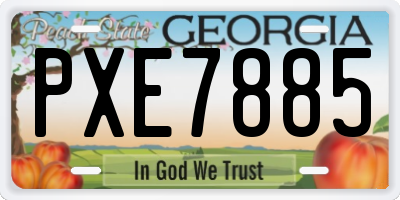 GA license plate PXE7885