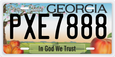GA license plate PXE7888