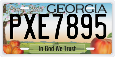 GA license plate PXE7895