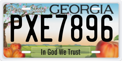 GA license plate PXE7896