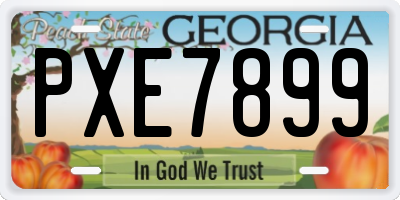 GA license plate PXE7899