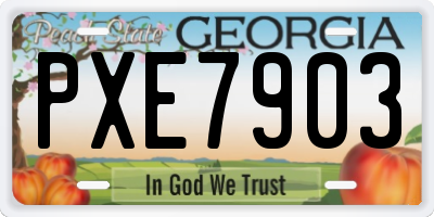 GA license plate PXE7903