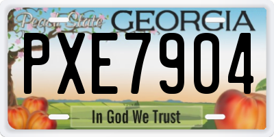 GA license plate PXE7904