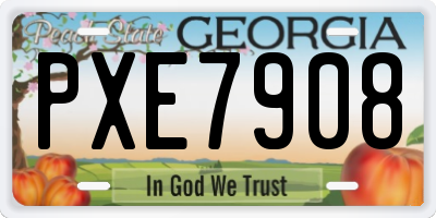 GA license plate PXE7908