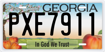 GA license plate PXE7911