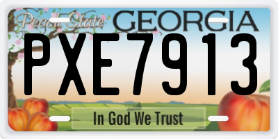GA license plate PXE7913